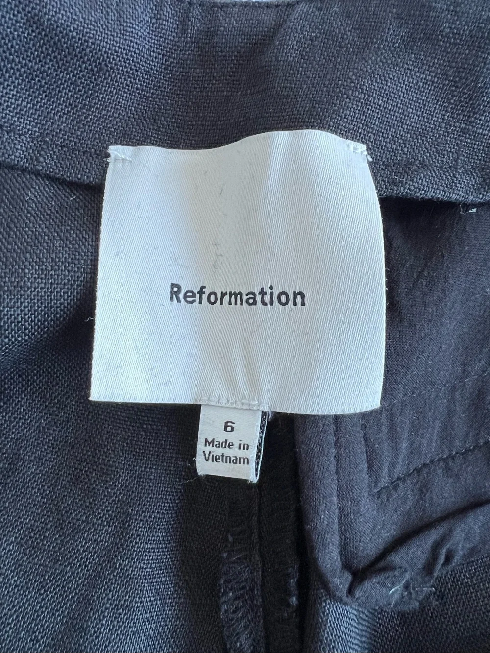 Reformation Black linen Wide Leg Pants